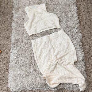 Cream top & skirt set